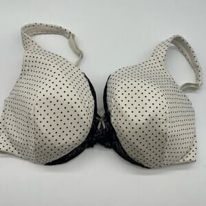 Cacique White Polka Dot Full Coverage Bra